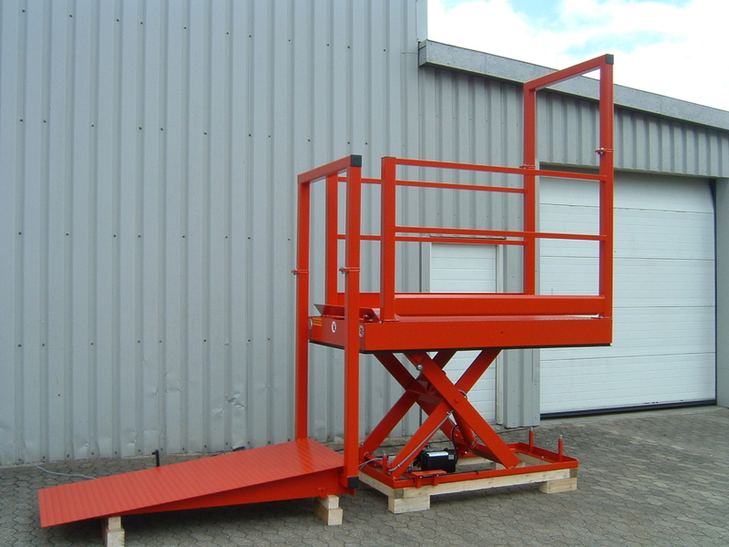 Surface mounted short rise scissor lift table