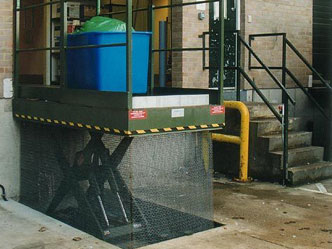 Commercial waste bin scissor Lift Table