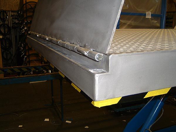 Loading flap Bridge plate inset behind anti trap bar