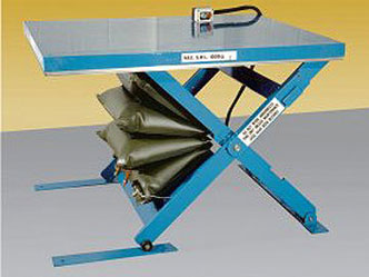 Low closed pneumatic air bag lift table